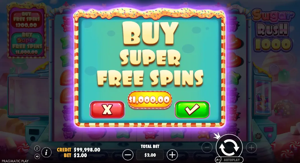 Sugar Rush 1000 Super Free Spins